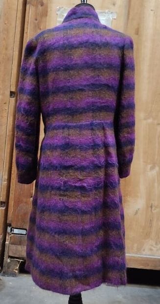 CARVEN
Purple check wool coat and scarf

Size...