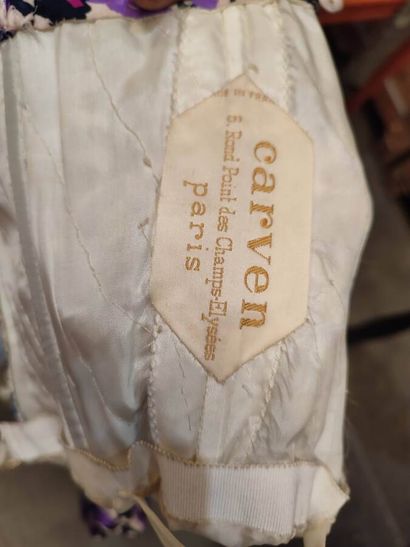 CARVEN 
Silk dress with purple, blue and...