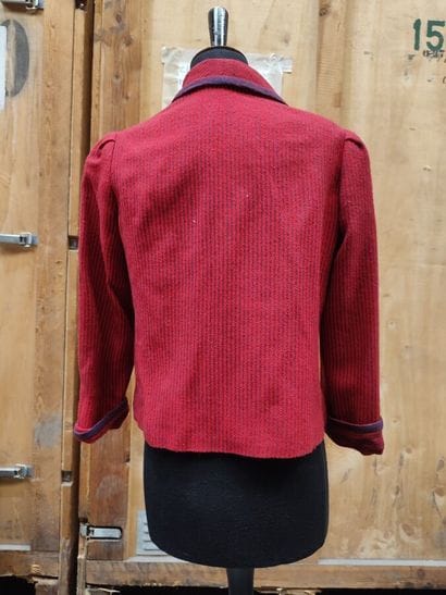 CARVEN
Set of two jackets, one in red wool...