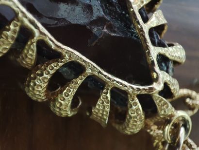 Articulated long necklace in 375-thousandth...