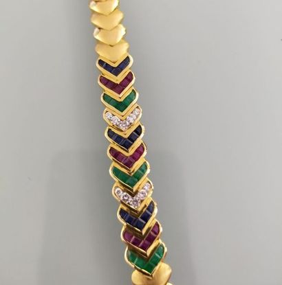 Articulated bracelet in gold 750 thousandths,...