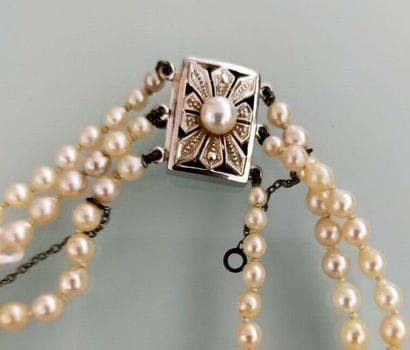 Necklace of three rows of seventy-nine, eighty-three...