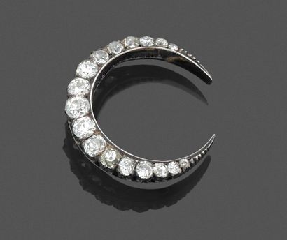 Broche en argent 800 millièmes et or 750...