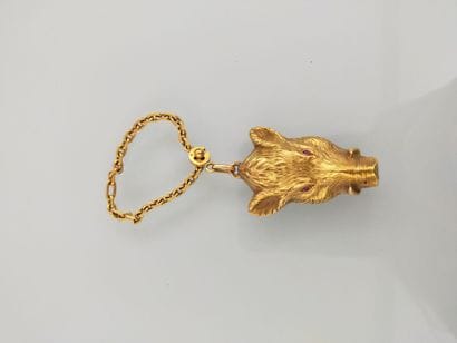 Keychain in 750 thousandths yellow gold with...