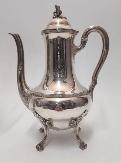 Three-piece, monogrammed, baluster-shaped...