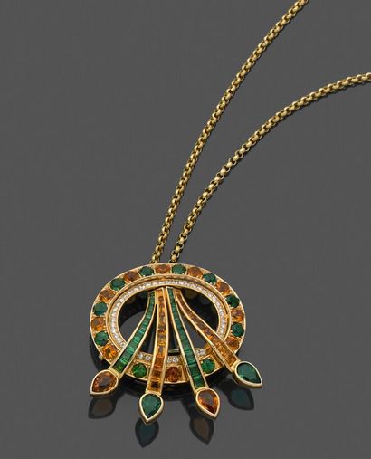 Articulated necklace in 750 thousandths yellow...