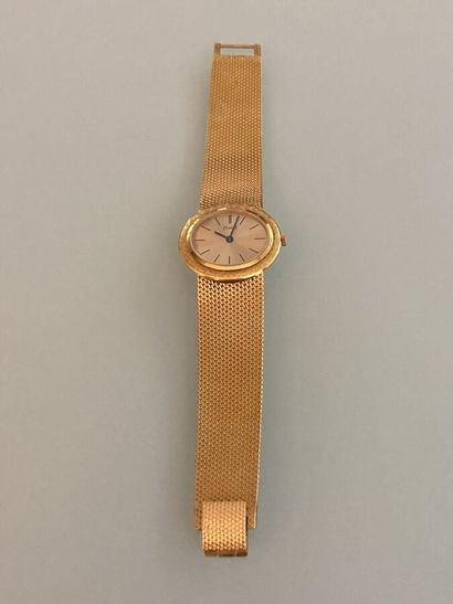 Montre bracelet de dame en or jaune 750 millièmes,...