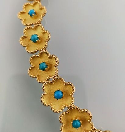 Articulated necklace in engraved and amatized...