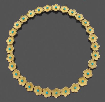 Articulated necklace in engraved and amatized...