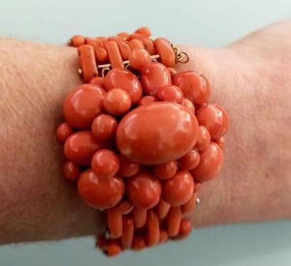 Coral set (Specimens made of red coral (Corallium...