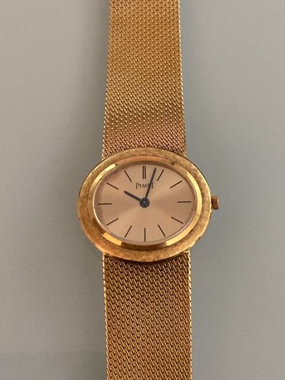Montre bracelet de dame en or jaune 750 millièmes,...