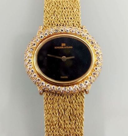 Montre bracelet de dame en or jaune 750 millièmes,...