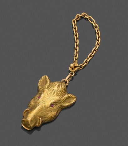 Keychain in 750 thousandths yellow gold with...