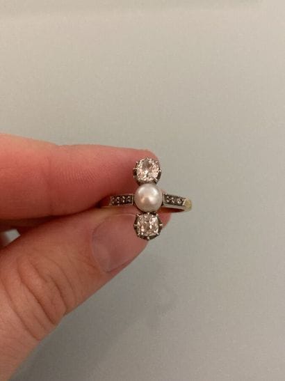 Bague en or 750 millièmes et platine 850...