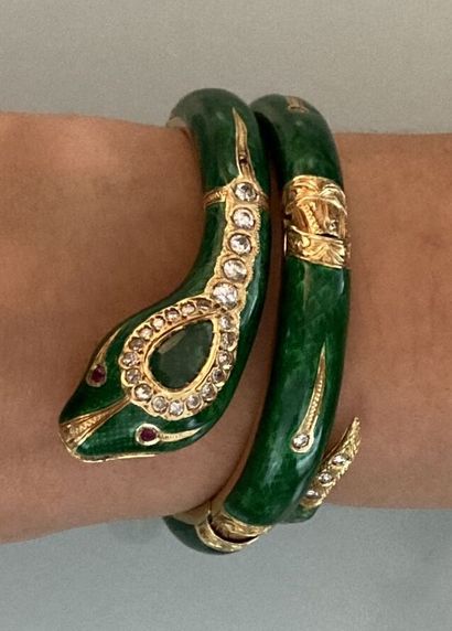 Articulated bracelet in 750 thousandths yellow...