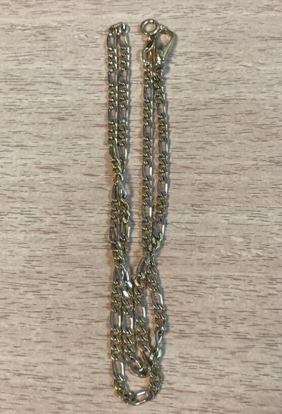 Vest chain in two-tone 750 thousandths gold,...