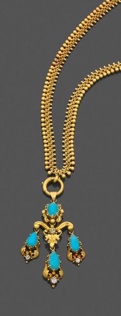 Articulated necklace in 750 thousandths yellow...