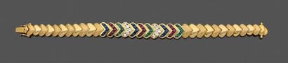 Articulated bracelet in gold 750 thousandths,...