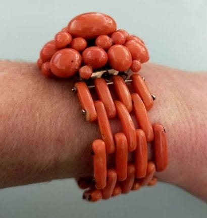 Coral set (Specimens made of red coral (Corallium...