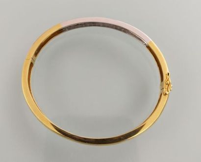 Rigid, opening bracelet in two-tone 750 thousandths...