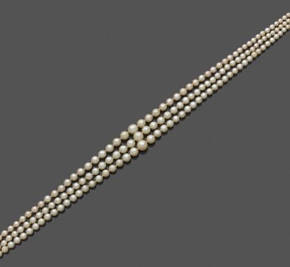 Necklace of three rows of seventy-nine, eighty-three...