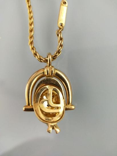 750 thousandths yellow gold key ring with...