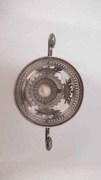 Covered sugar bowl in openwork silver 950...