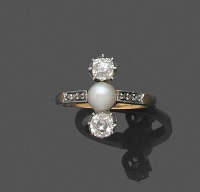 Bague en or 750 millièmes et platine 850...