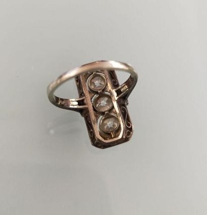 Bague en or 585 millièmes et platine 850...