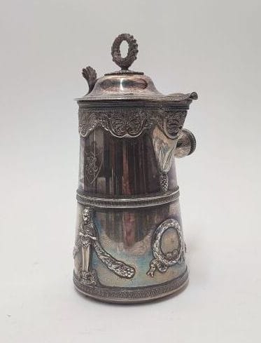 Flat-bottomed, truncated-conical silver 800-mil...