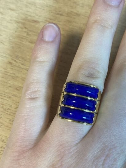 Ring in yellow gold 750 thousandths, the...
