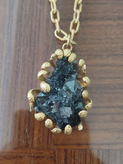 Articulated long necklace in 375-thousandth...