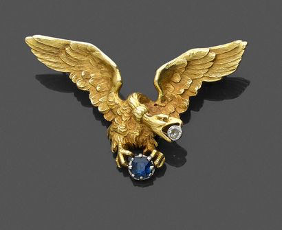 Broche pouvant former pendentif en or jaune...