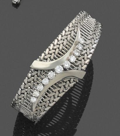Supple bracelet in 750 thousandths white...