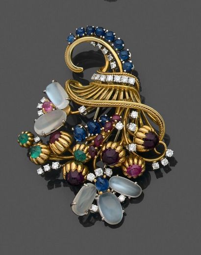 GUBLIN
Lapel clip in 750 thousandths gold...