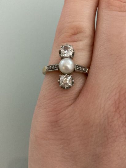 Bague en or 750 millièmes et platine 850...