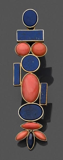 Pendant in yellow gold 750 thousandths decorated...