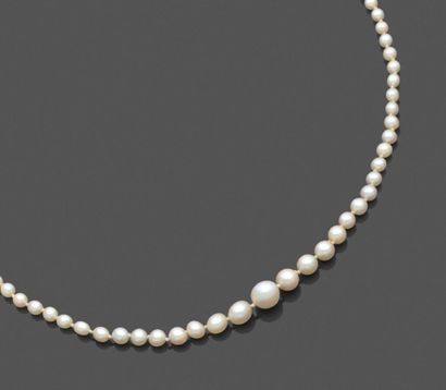 Collier de cent huit perles de culture en...