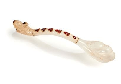Spoon in white jade, the spoon in the shape...
