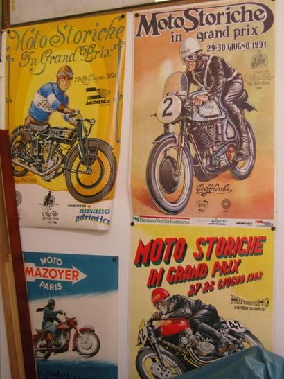 36 posters and enamelled plates