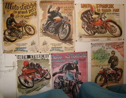 36 posters and enamelled plates