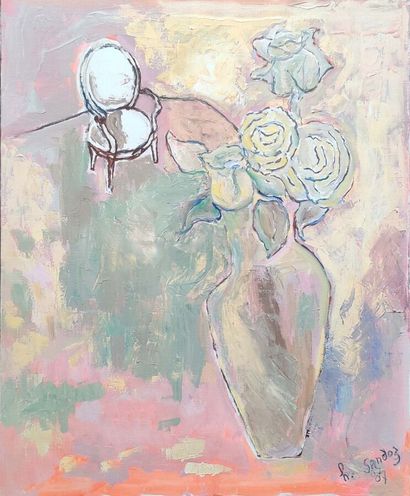 SANDOZ Hélène (20th-20th)
Bunch of flowers
Oil...
