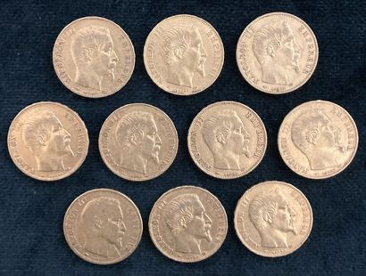 Lot of 10 20 F gold coins, worn and rubbed

Sold...