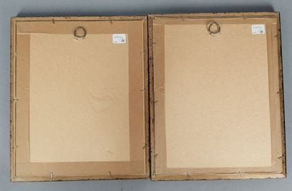 Set of two fashion color engravings
