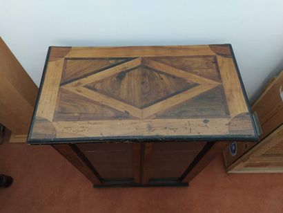 Small veneered bookcase opening with two...