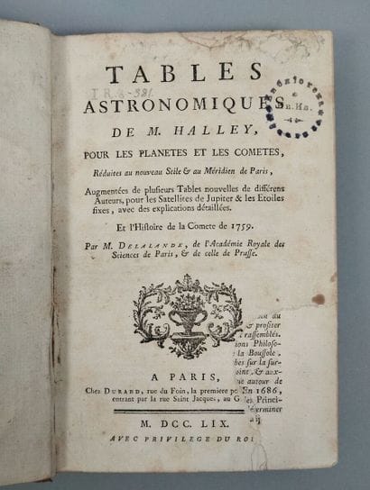 DELALANDE M., Tables astronomiques de M....