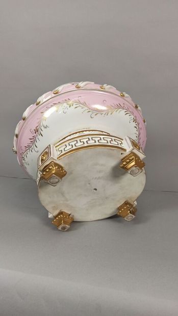 Porcelain covered vase with polychrome and...