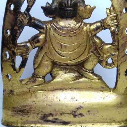 TIBET, 20th century 
Three gilded bronze...