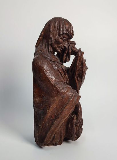 Carved oak bust of a Virgin of Calvary or...