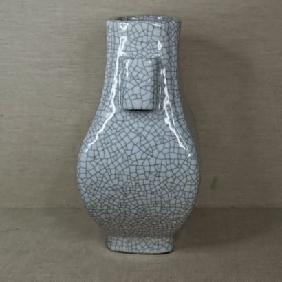 CHINA
Three hu vases in cracked and flamed...